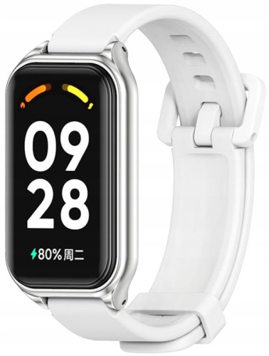 PASEK OPASKA Z ETUI DO XIAOMI REDMI SMART BAND 2 / MI BAND 8 ACTIVE - BIAŁY