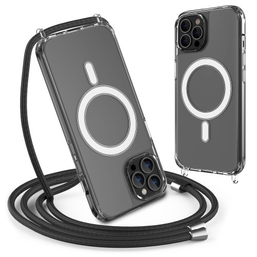 ETUI CASE ZE SZNURKIEM SMYCZĄ DO IPHONE 12 PRO MAX WZMACNIANE DO MAGSAFE