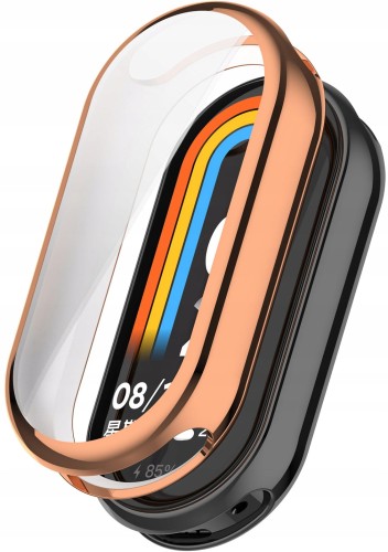 ETUI 2W1 Z OSŁONĄ NA EKRAN DO SMARTBAND XIAOMI MI BAND 8 / 9 - RÓŻOWE ZŁOTO