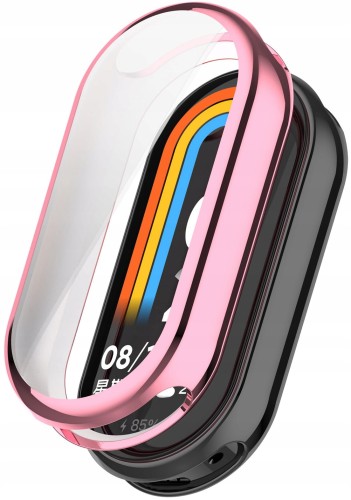 ETUI 2W1 Z OSŁONĄ NA EKRAN DO SMARTBAND XIAOMI MI BAND 8 / 9 - RÓŻOWY