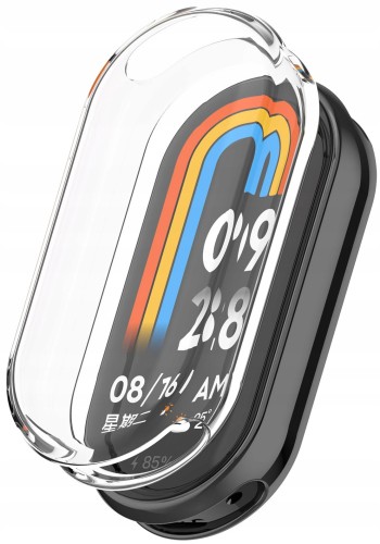 ETUI 2W1 Z OSŁONĄ NA EKRAN DO SMARTBAND XIAOMI MI BAND 8 / 9 - BEZBARWNY
