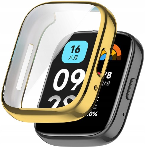 ETUI OBUDOWA 2W1 Z OSŁONĄ NA EKRAN DO XIAOMI REDMI WATCH 3 ACTIVE - ZŁOTY