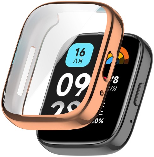 ETUI OBUDOWA 2W1 Z OSŁONĄ NA EKRAN DO XIAOMI REDMI WATCH 3 ACTIVE - RÓŻOWE ZŁOTO