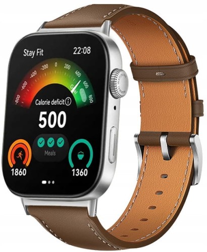 PASEK SKÓRZANY ELEGANCKI DO HUAWEI WATCH FIT 3 / 4 / 4 PRO WYGODNA OPASKA - BRĄZOWY