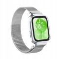 PASEK BRANSOLETA Z WBUDOWANYM ETUI DO HUAWEI WATCH FIT 3 - SREBRNY