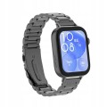 PASEK BRANSOLETA DO HUAWEI WATCH FIT 3 / 4 / 4 PRO / 5 / 5 PRO OPASKA STALOWA - CZARNY