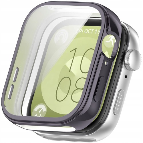 ETUI OBUDOWA 2W1 Z OSŁONĄ NA EKRAN DO HUAWEI WATCH FIT 3 - CIEMNO SZARY