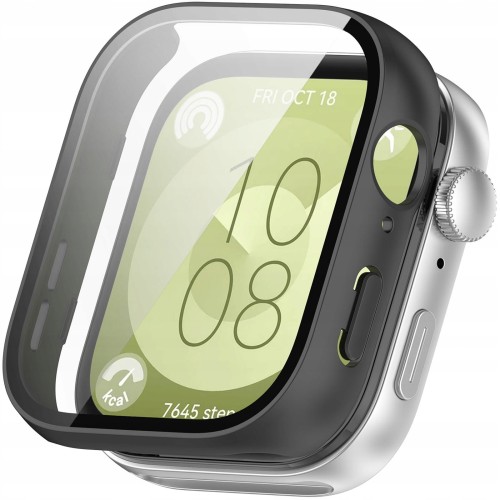 ETUI OCHRONNE + SZKŁO HARTOWANE 2W1 DO HUAWEI WATCH FIT 3 - CZARNY MAT
