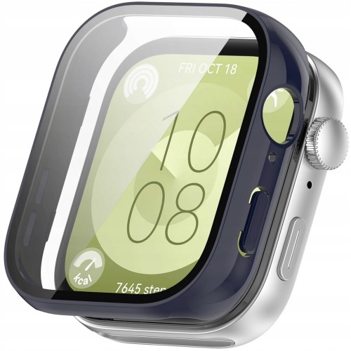ETUI OCHRONNE + SZKŁO HARTOWANE 2W1 DO HUAWEI WATCH FIT 3 - GRANATOWY