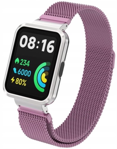 PASEK BRANSOLETA Z WBUDOWANYM ETUI DO XIAOMI REDMI WATCH 2 LITE - MOCNO RÓŻOWY