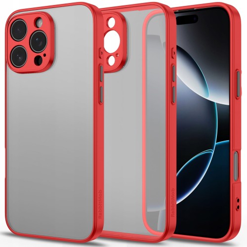 ETUI DO IPHONE 16 PRO MAX MATOWE CASE OCHRONA APARATU WZMACNIANE | CZERWONY