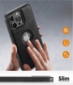 ETUI SKÓRZANE ELEGANCKIE DO IPHONE 16 PRO MAX PREMIUM EKO-SKÓRA - CZARNY