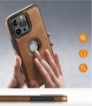 ETUI SKÓRZANE ELEGANCKIE DO IPHONE 16 PRO MAX PREMIUM EKO-SKÓRA - BRĄZOWY