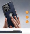 ETUI SKÓRZANE ELEGANCKIE DO IPHONE 16 PRO MAX PREMIUM EKO-SKÓRA - GRANATOWY