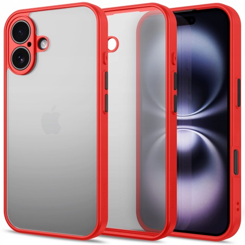 ETUI DO IPHONE 16 MATOWE CASE OCHRONA APARATU WZMACNIANE | CZERWONY