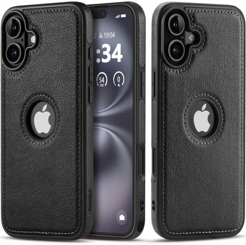 ETUI SKÓRZANE ELEGANCKIE DO IPHONE 16 PREMIUM CASE EKO-SKÓRA - CZARNY