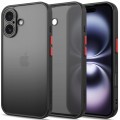 ETUI DO IPHONE 16 PLUS MATOWE CASE OCHRONA APARATU WZMACNIANE | CZARNY