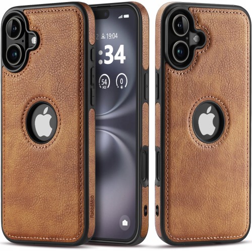ETUI SKÓRZANE ELEGANCKIE DO IPHONE 16 PLUS PREMIUM CASE EKO-SKÓRA - BRĄZOWY