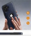 ETUI SKÓRZANE ELEGANCKIE DO IPHONE 16 PLUS PREMIUM EKO-SKÓRA - GRANATOWY