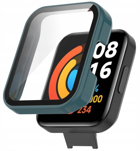 ETUI OCHRONNE + SZKŁO HARTOWANE 2W1 DO XIAOMI REDMI WATCH 2 LITE - ZIELONY