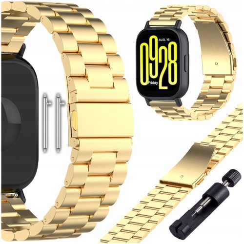 PASEK BRANSOLETA STALOWA DO XIAOMI REDMI WATCH 5 ACTIVE / 5 LITE - ZŁOTY