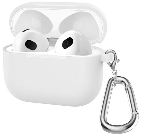 ETUI SILIKONOWE OBUDOWA DO APPLE AIRPODS 4 COVER CASE KARABIŃCZYK - BIAŁY