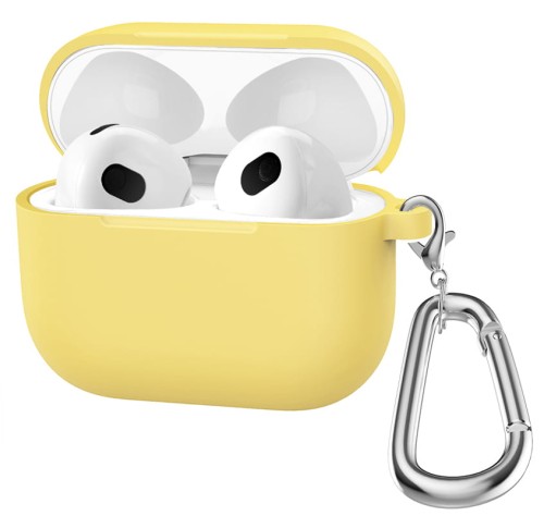 ETUI SILIKONOWE OBUDOWA DO APPLE AIRPODS 4 COVER CASE KARABIŃCZYK - ŻÓŁTY