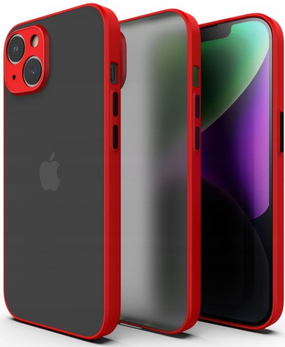 ETUI DO IPHONE 15 PLUS MATOWE CASE – OCHRONA APARATU I WZMOCNIONA OSŁONA, CZERWONY