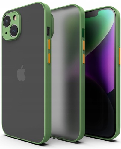 ETUI DO IPHONE 15 PLUS MATOWE CASE – OCHRONA APARATU I WZMOCNIONA OSŁONA, KHAKI