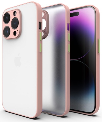 ETUI DO IPHONE 15 PRO MATOWE CASE – OCHRONA APARATU I WZMOCNIONA OSŁONA, RÓŻOWY