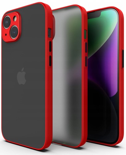 ETUI DO IPHONE 14 PLUS MATOWE CASE – OCHRONA APARATU I WZMOCNIONA OSŁONA, CZERWONY