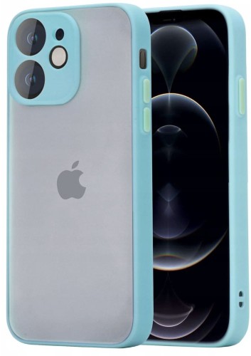ETUI DO IPHONE 12 MINI  MATOWE CASE – OCHRONA APARATU I WZMOCNIONA OSŁONA, TURKUSOWY