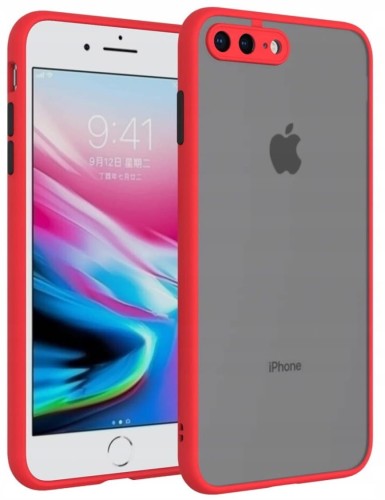 ETUI DO IPHONE 7 PLUS/8 PLUS MATOWE CASE – OCHRONA APARATU I WZMOCNIONA OSŁONA, CZERWONY