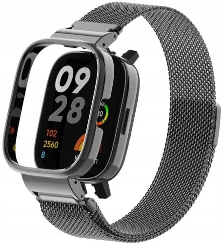 PASEK BRANSOLETA Z WBUDOWANYM ETUI DO XIAOMI REDMI WATCH 3 - CZARNY