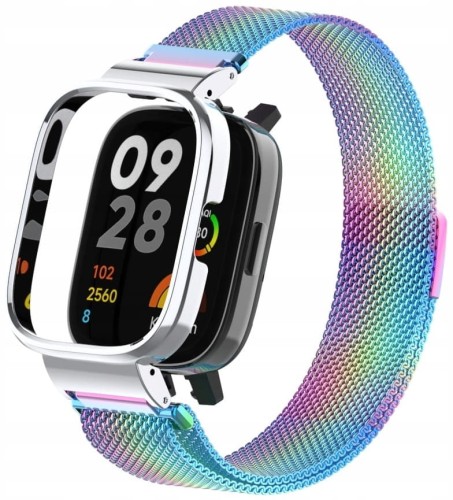 PASEK BRANSOLETA Z WBUDOWANYM ETUI DO XIAOMI REDMI WATCH 3 - WIELOKOLOROWY