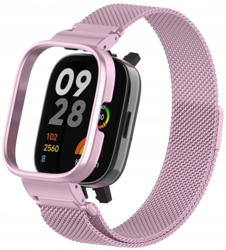 PASEK BRANSOLETA Z WBUDOWANYM ETUI DO XIAOMI REDMI WATCH 3 - RÓŻOWY