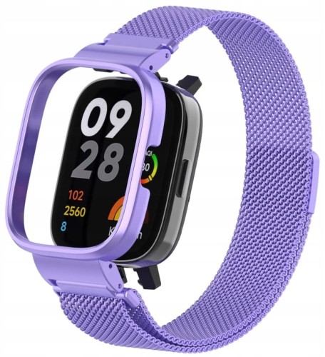 PASEK BRANSOLETA Z WBUDOWANYM ETUI DO XIAOMI REDMI WATCH 3 - FIOLETOWY