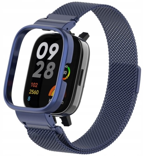 PASEK BRANSOLETA Z WBUDOWANYM ETUI DO XIAOMI REDMI WATCH 3 - GRANATOWY