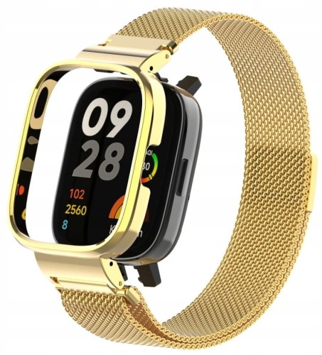 PASEK BRANSOLETA Z WBUDOWANYM ETUI DO XIAOMI REDMI WATCH 3 - ZŁOTY