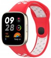 PASEK PERFOROWANY SPORTOWY DO XIAOMI REDMI WATCH 3 CZERWONO - BIAŁY 