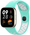 PASEK PERFOROWANY SPORTOWY DO XIAOMI REDMI WATCH 3 TURKUSOWO - BIAŁY 