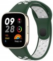 PASEK PERFOROWANY SPORTOWY DO XIAOMI REDMI WATCH 3 ZIELONO - BIAŁY 