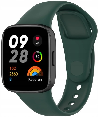 PASEK SILIKONOWY DO XIAOMI REDMI WATCH 3 - OPASKA NA NADGARSTEK, ZIELONY