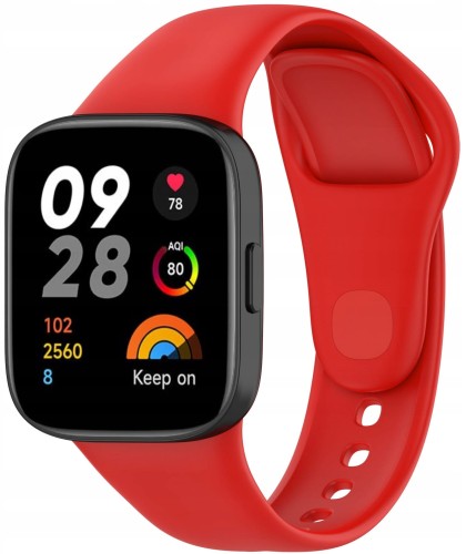 PASEK SILIKONOWY DO XIAOMI REDMI WATCH 3 - OPASKA NA NADGARSTEK, CZERWONY