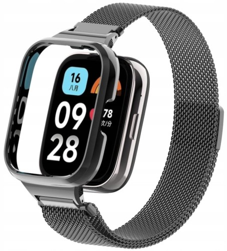  PASEK BRANSOLETA Z WBUDOWANYM ETUI DO XIAOMI REDMI WATCH 3 ACTIVE - CZARNY