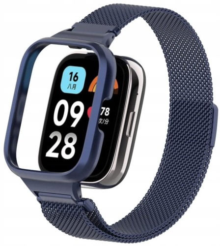  PASEK BRANSOLETA Z WBUDOWANYM ETUI DO XIAOMI REDMI WATCH 3 ACTIVE - GRANATOWY