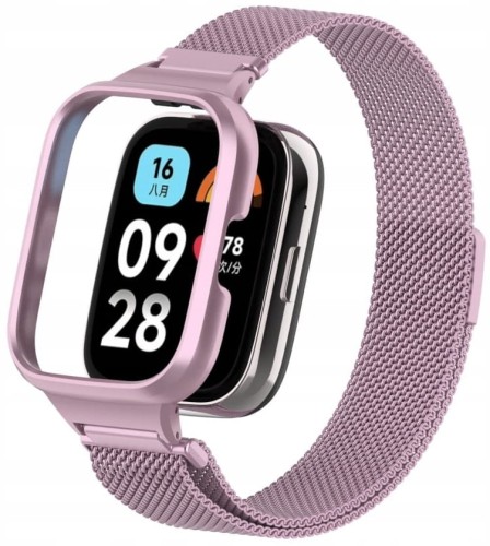  PASEK BRANSOLETA Z WBUDOWANYM ETUI DO XIAOMI REDMI WATCH 3 ACTIVE - RÓŻOWY