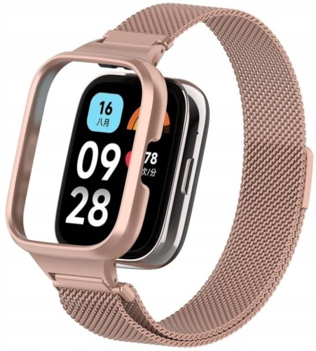  PASEK BRANSOLETA Z WBUDOWANYM ETUI DO XIAOMI REDMI WATCH 3 ACTIVE - RÓŻOWY
