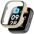 ETUI OCHRONNE + SZKŁO HARTOWANE 2W1 DO XIAOMI REDMI WATCH 3 ACTIVE - KREMOWY