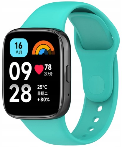 PASEK SILIKONOWY DO XIAOMI REDMI WATCH 3 ACTIVE - OPASKA NA NADGARSTEK,  TURKUSOWY